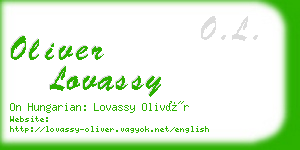 oliver lovassy business card